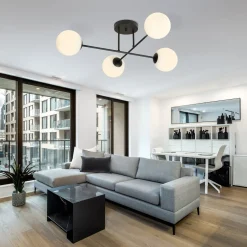 Emibig Kjøkkenbelysning Tak|Taklamper / Takplafonder<Roma taklampe 4-lys - Svart/Opal