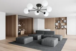 Emibig Kjøkkenbelysning Tak|Taklamper / Takplafonder<Roma taklampe 6-lys - Svart/Opal