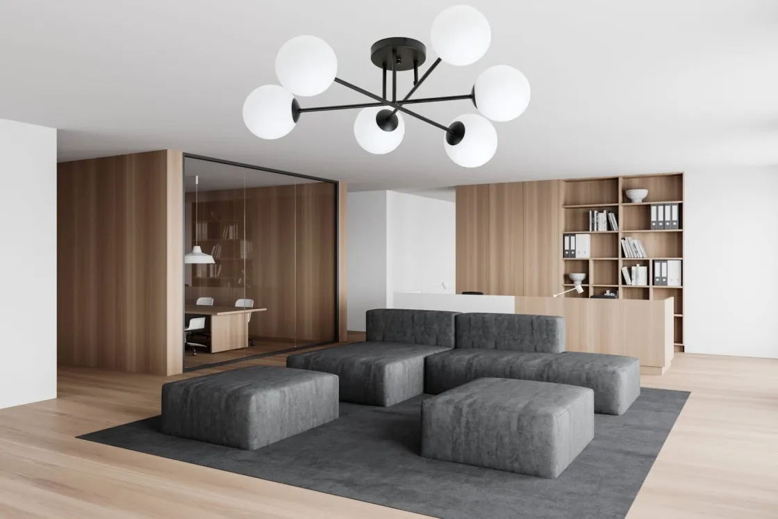 Emibig Kjøkkenbelysning Tak|Taklamper / Takplafonder<Roma taklampe 6-lys - Svart/Opal