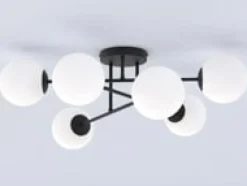 Emibig Kjøkkenbelysning Tak|Taklamper / Takplafonder<Roma taklampe 6-lys - Svart/Opal