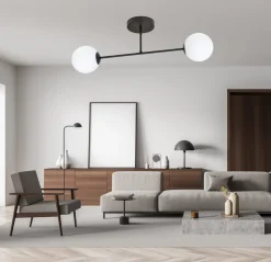 Emibig Kjøkkenbelysning Tak|Taklamper / Takplafonder<Roma taklampe 2-lys - Svart/Opal