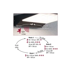 Paulmann Solcellebelysning|Utelamper Med Opp/Ned Lys<Ronas vegglampe utendørs 5W 3000 Kelvin m/bevegelses sensor - Solcelle