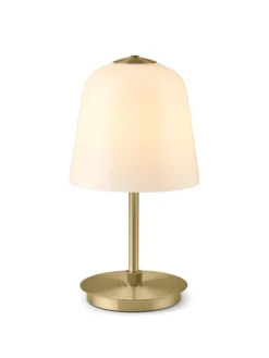Halo Designs Oppladbare Bordlamper<Room 49 bordlampe oppladbar IP54 - Opal/Antikk messing