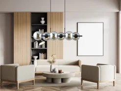 Emibig Kjøkkenbelysning Tak|Takpendler<Rory takpendel 6-lys - Svart/Røykfarget