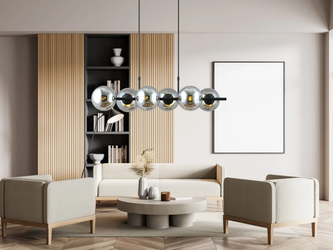 Emibig Kjøkkenbelysning Tak|Takpendler<Rory takpendel 6-lys - Svart/Røykfarget