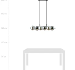 Emibig Kjøkkenbelysning Tak|Takpendler<Rory takpendel 6-lys - Svart/Røykfarget