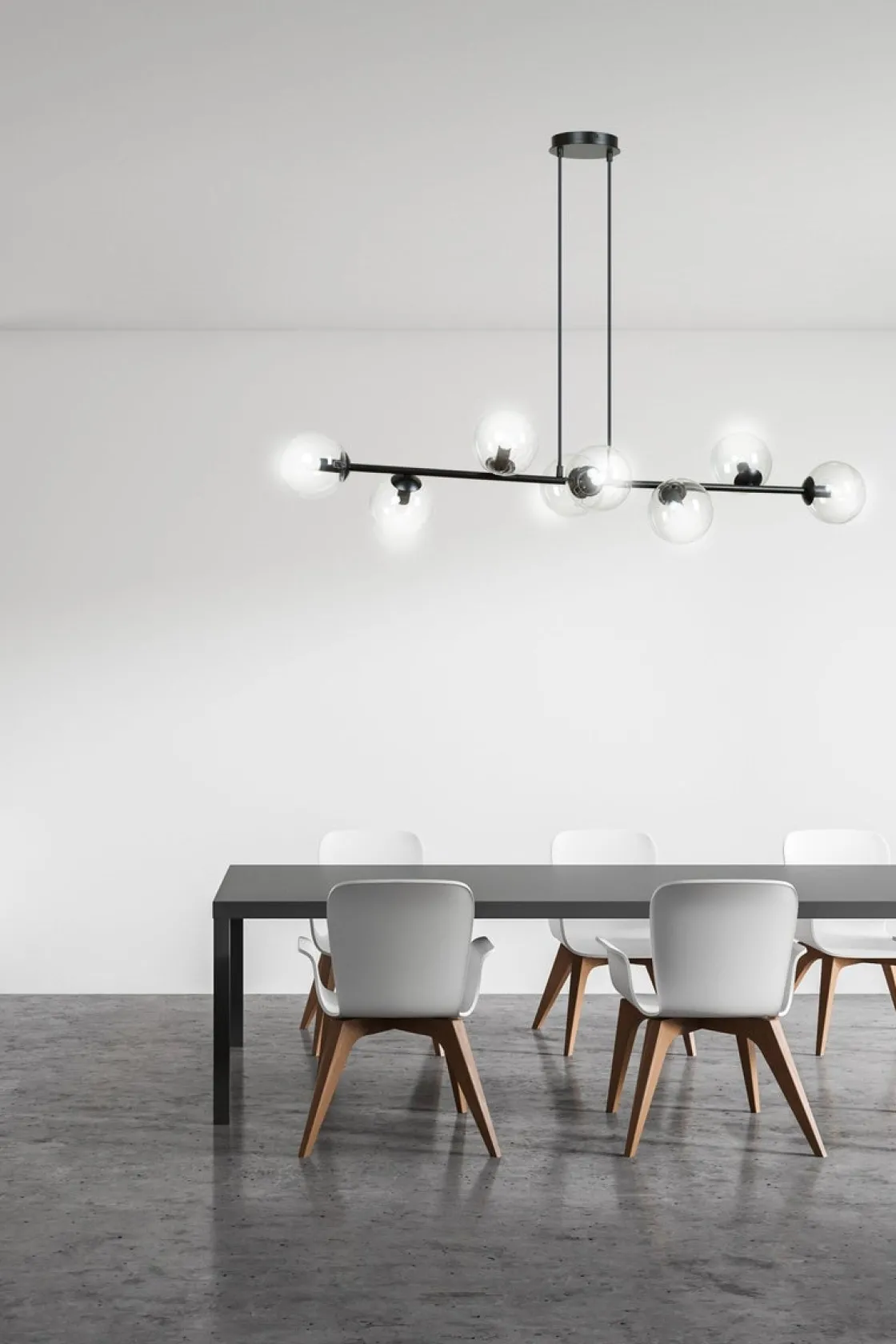 Emibig Kjøkkenbelysning Tak|Takpendler<Rossi takpendel 8 lys - Svart/Klartglass