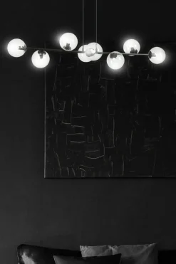 Emibig Kjøkkenbelysning Tak|Takpendler<Rossi takpendel 8 lys - Svart/Klartglass