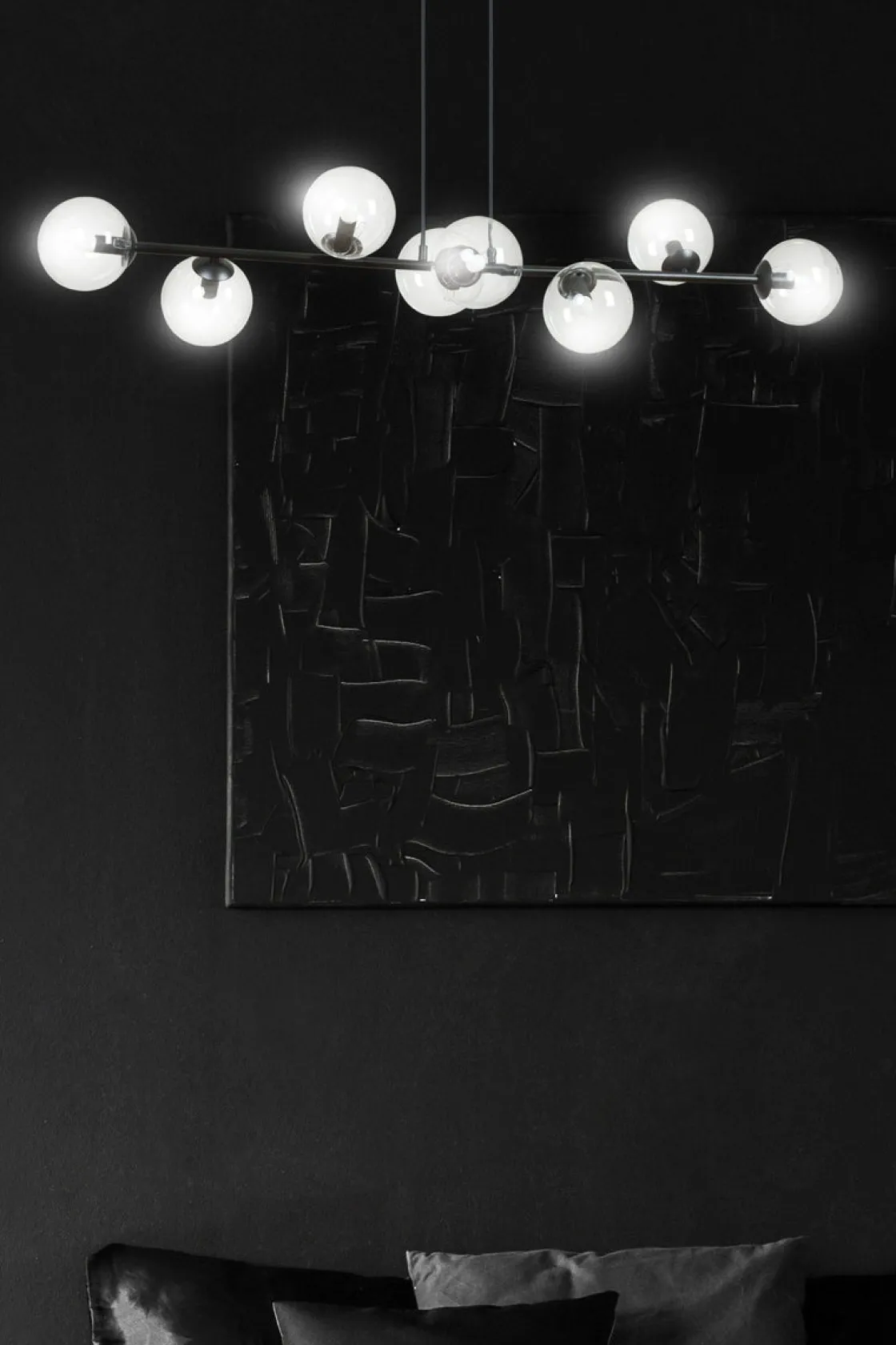 Emibig Kjøkkenbelysning Tak|Takpendler<Rossi takpendel 8 lys - Svart/Klartglass