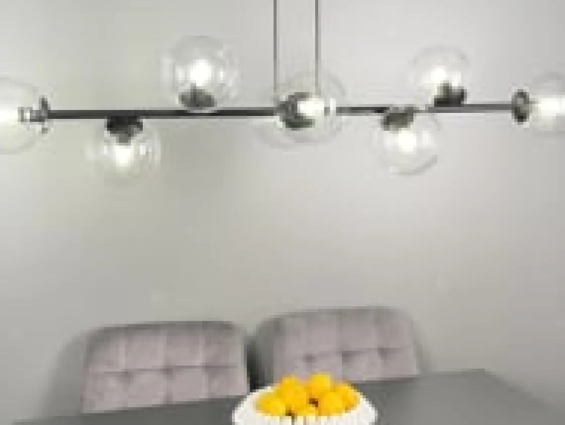 Emibig Kjøkkenbelysning Tak|Takpendler<Rossi takpendel 8 lys - Svart/Klartglass