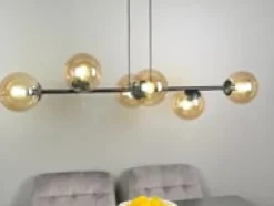 Emibig Kjøkkenbelysning Tak|Takpendler<Rossi takpendel 6 lys - Svart/Klart glass