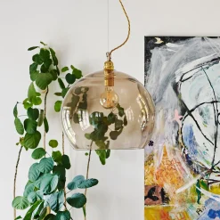 EBB & FLOW Kjøkkenbelysning Tak|Takpendler<Rowan takpendel 39 cm Kastanjebrun/gull