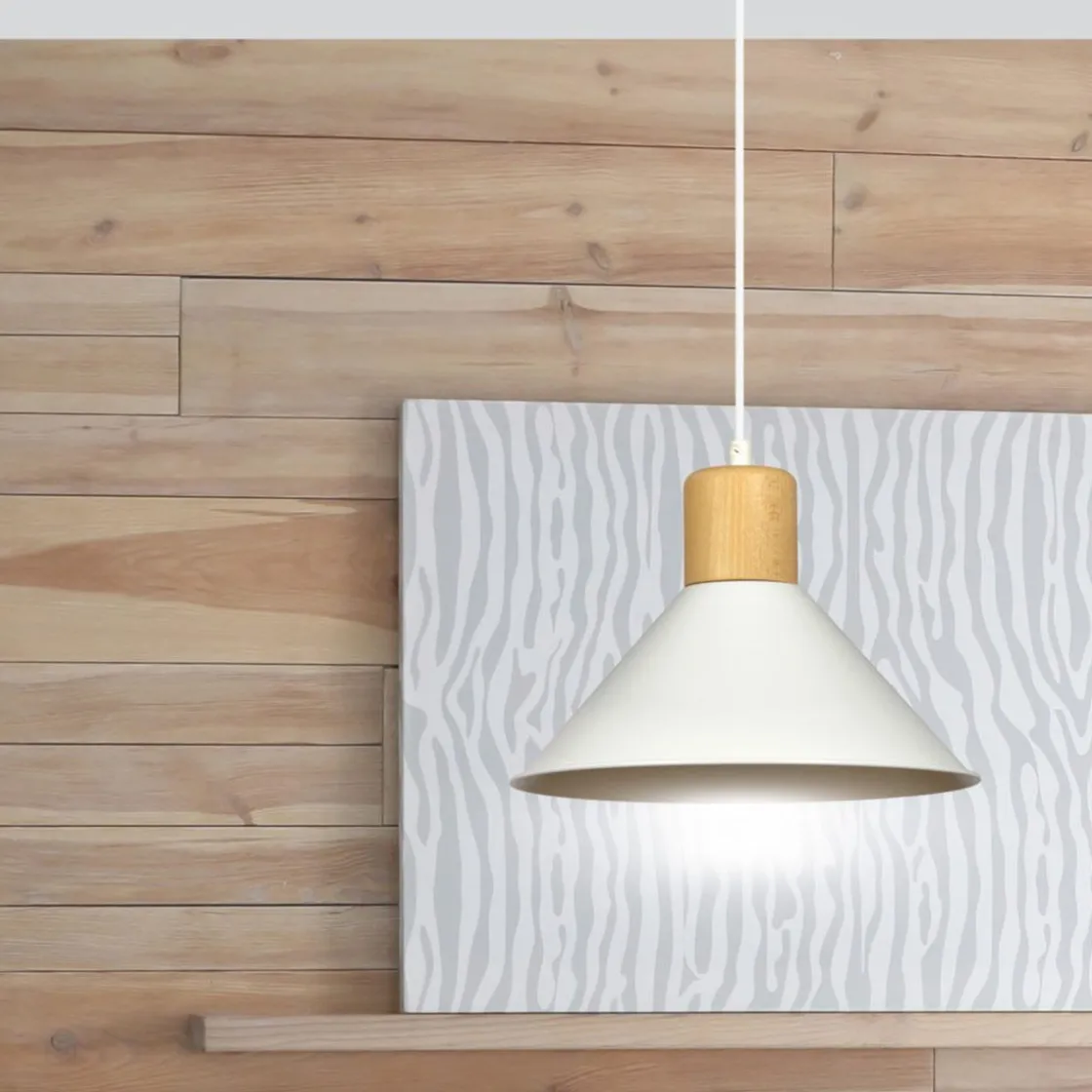 Emibig Kjøkkenbelysning Tak|Takpendler<Rowen takpendel 25 cm - Hvit/Tre