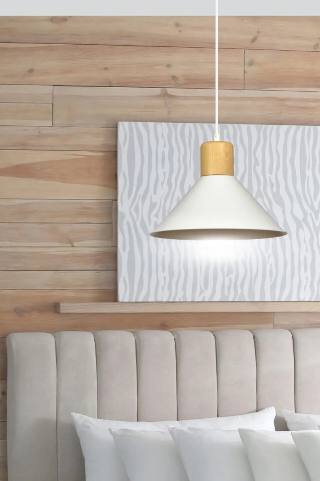 Emibig Kjøkkenbelysning Tak|Takpendler<Rowen takpendel 25 cm - Hvit/Tre