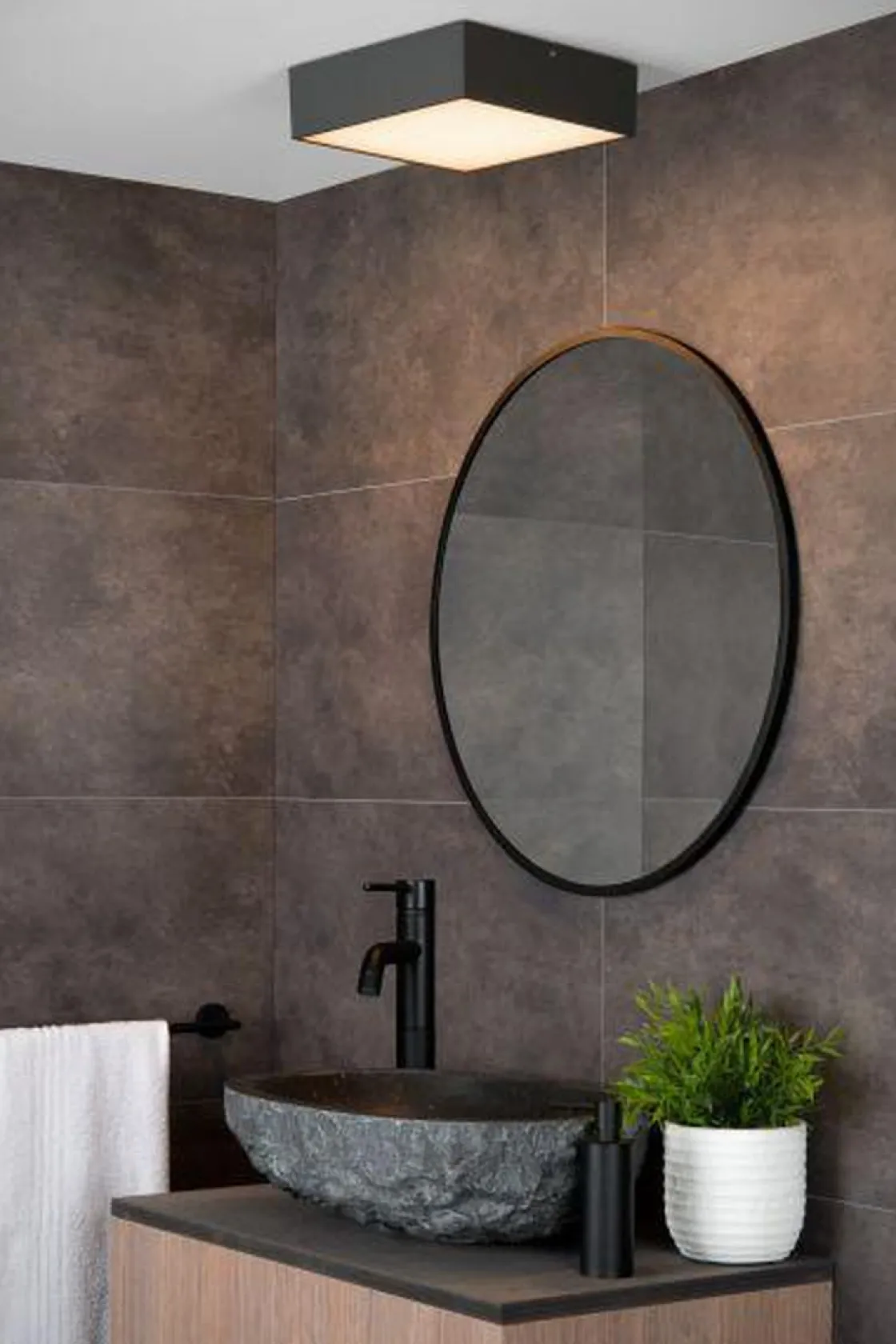 Lucide Kjøkkenbelysning Tak|Baderomsbelysning Tak<Roxane square taklampe IP54 10 watt 2700 Kelvin -