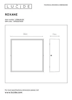 Lucide Kjøkkenbelysning Tak|Baderomsbelysning Tak<Roxane square taklampe IP54 10 watt 2700 Kelvin -