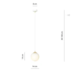 Emibig Kjøkkenbelysning Tak|Takpendler<Royal takpendel - Hvit/Opal/Gullfarget