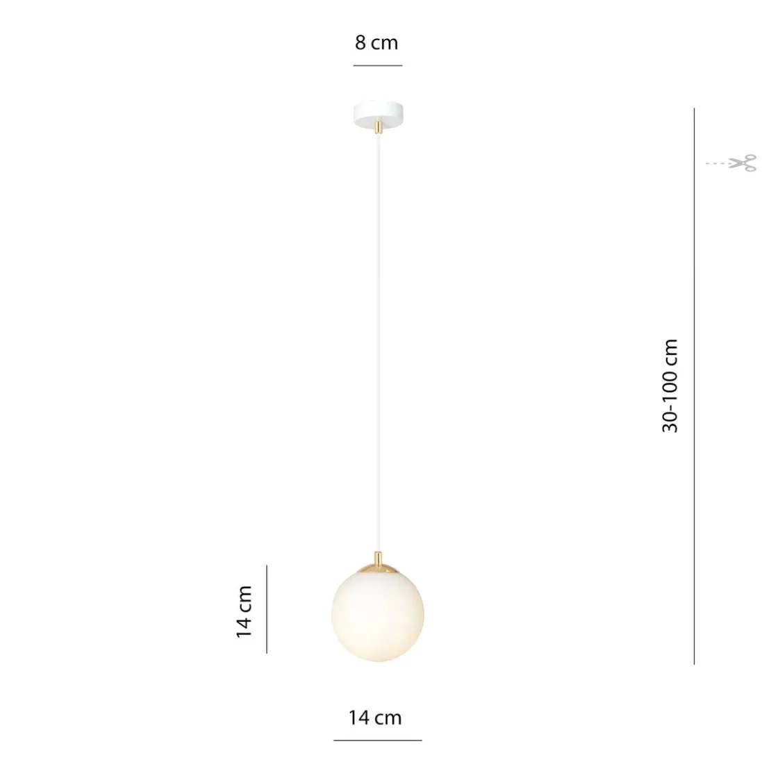 Emibig Kjøkkenbelysning Tak|Takpendler<Royal takpendel - Hvit/Opal/Gullfarget