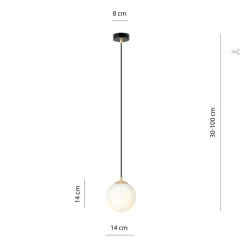 Emibig Kjøkkenbelysning Tak|Takpendler<Royal takpendel - Svart/Opal/Gullfarget