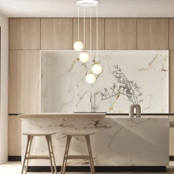 Emibig Kjøkkenbelysning Tak|Takpendler<Royal takpendel 4-lys - Hvit/Opal/Gullfarget