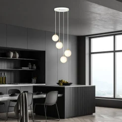 Emibig Kjøkkenbelysning Tak|Takpendler<Royal takpendel 4-lys - Hvit/Opal/Gullfarget