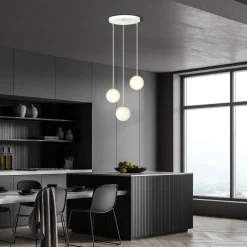 Emibig Kjøkkenbelysning Tak|Takpendler<Royal takpendel 3-lys - Hvit/Opal/Gullfarget