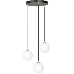 Emibig Kjøkkenbelysning Tak|Takpendler<Royal takpendel 3-lys - Svart/Opal/Gullfarget