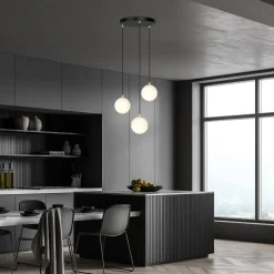 Emibig Kjøkkenbelysning Tak|Takpendler<Royal takpendel 3-lys - Svart/Opal/Gullfarget