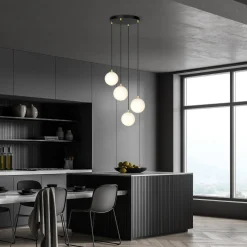 Emibig Kjøkkenbelysning Tak|Takpendler<Royal takpendel 4-lys - Svart/Opal/Gullfarget