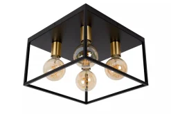 Lucide Kjøkkenbelysning Tak|Taklamper / Takplafonder<Ruben taklampe 36x36 cm 4-lys - Svart/Gullfarget