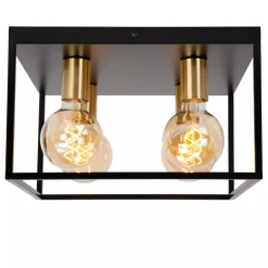 Lucide Kjøkkenbelysning Tak|Taklamper / Takplafonder<Ruben taklampe 36x36 cm 4-lys - Svart/Gullfarget