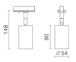 NorDesign Kjøkkenbelysning Tak|Vox Spotskinner<Secco spotskinne 3 spotter 1 meter - Pure white