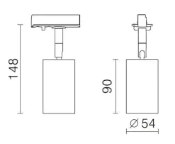 NorDesign Kjøkkenbelysning Tak|Vox Spotskinner<Secco spotskinne 4 spotter 2 meter - Pure white