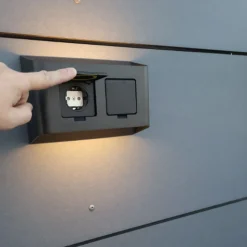 Aneta Lighting Utelamper Med Opp/Ned Lys<Søgne vegglampe utendørs opp/ned lys IP44 10W m/dobbel stikkontakt - Dimbar