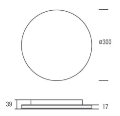 NorDesign Kjøkkenbelysning Tak|Taklamper / Takplafonder<Shine 300 taklampe CS/PS 10/18/24W 2700/3000K Dimbar -