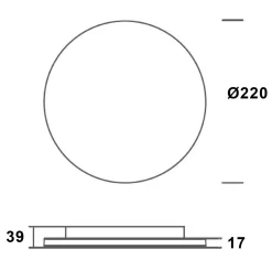 NorDesign Kjøkkenbelysning Tak|Taklamper / Takplafonder<Shine 220 taklampe CS/PS 8/10/15W 2700/3000K Dimbar -