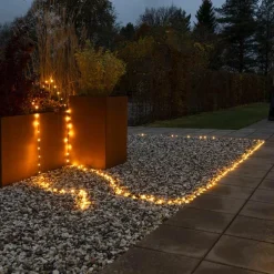 Konstsmide Juletrelys Inne<ShineLine 100 amber micro led slynge 10 meter IP44 - Utendørs