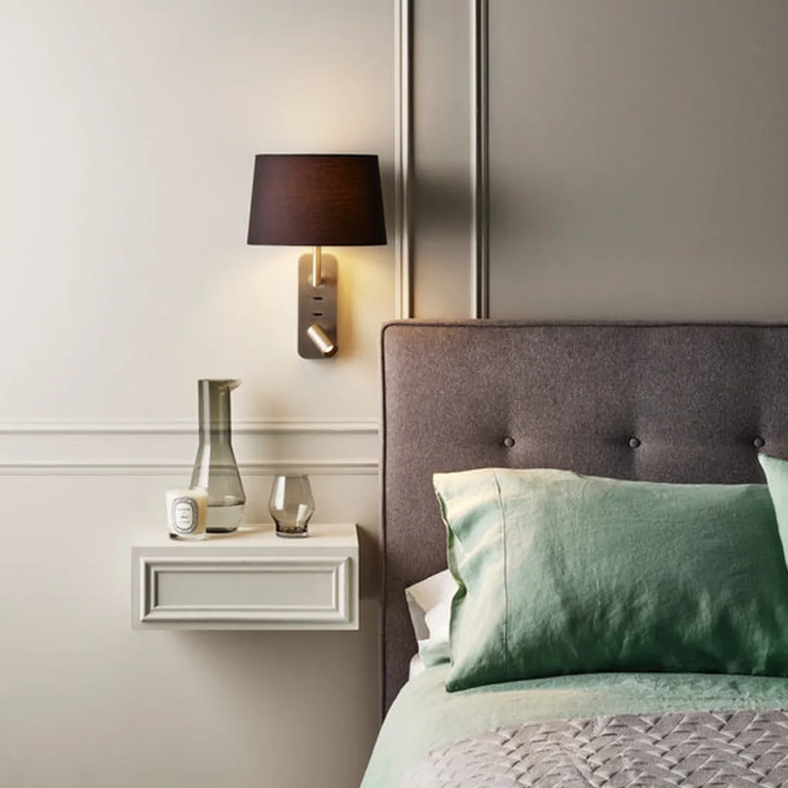 Astro Lighting Leselamper<Side by Side vegglampe med skjerm