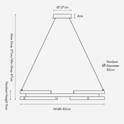 Pacific Lifestyle Kjøkkenbelysning Tak|Takpendler<Sienna takpendel 85 cm 80W 2200-2900 Kelvin - Dimbar