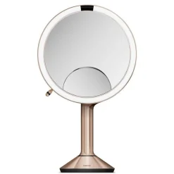 Simplehuman Sminkespeil Med Lys<sminkespeil trio med lys, sensor og oppladbart - Rosegull