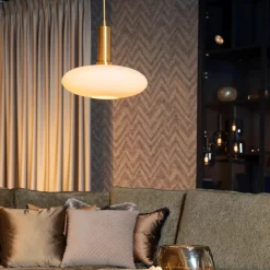 Lucide Kjøkkenbelysning Tak|Takpendler<Singala takpendel 30 cm - Svart/Opal/Messingfarget