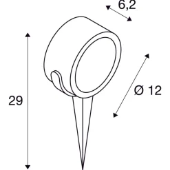 Slv Spot På Spyd<Sitra 360 enkel spot med jordspyd IP44