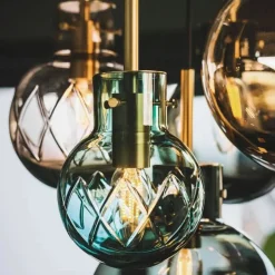 Hadeland Glassverk Kjøkkenbelysning Tak|Takpendler<Skumring kuler 5 stk - Sort Baldakin