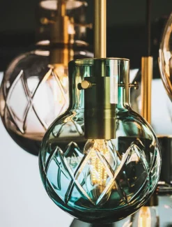 Hadeland Glassverk Kjøkkenbelysning Tak|Takpendler<Skumring Krystallkuler 3 stk - Hvit Baldakin