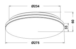NorDesign Baderomsbelysning Tak|Kjøkkenbelysning Tak<Slim 275 taklampe 12W 2700 kelvin IP54 -