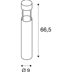Slv Pullert<Slots pullert 66,5 cm 4,5W 3000 Kelvin IP44