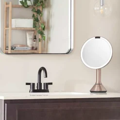 Simplehuman Sminkespeil Med Lys<Sminkespeil med lys, sensor og oppladbart 20cm - Rosegull