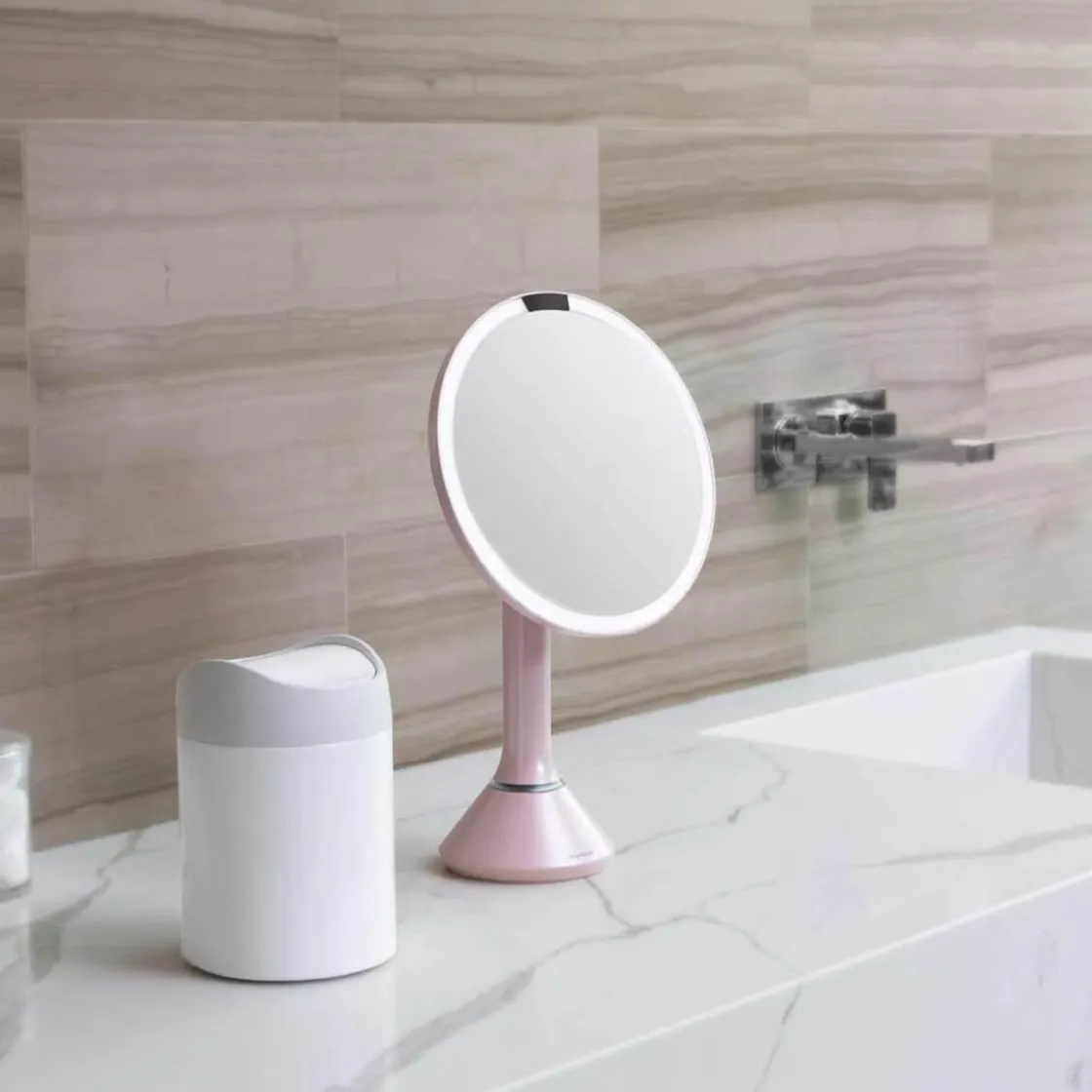 Simplehuman Sminkespeil Med Lys<Sminkespeil med lys, sensor og oppladbart 20cm -