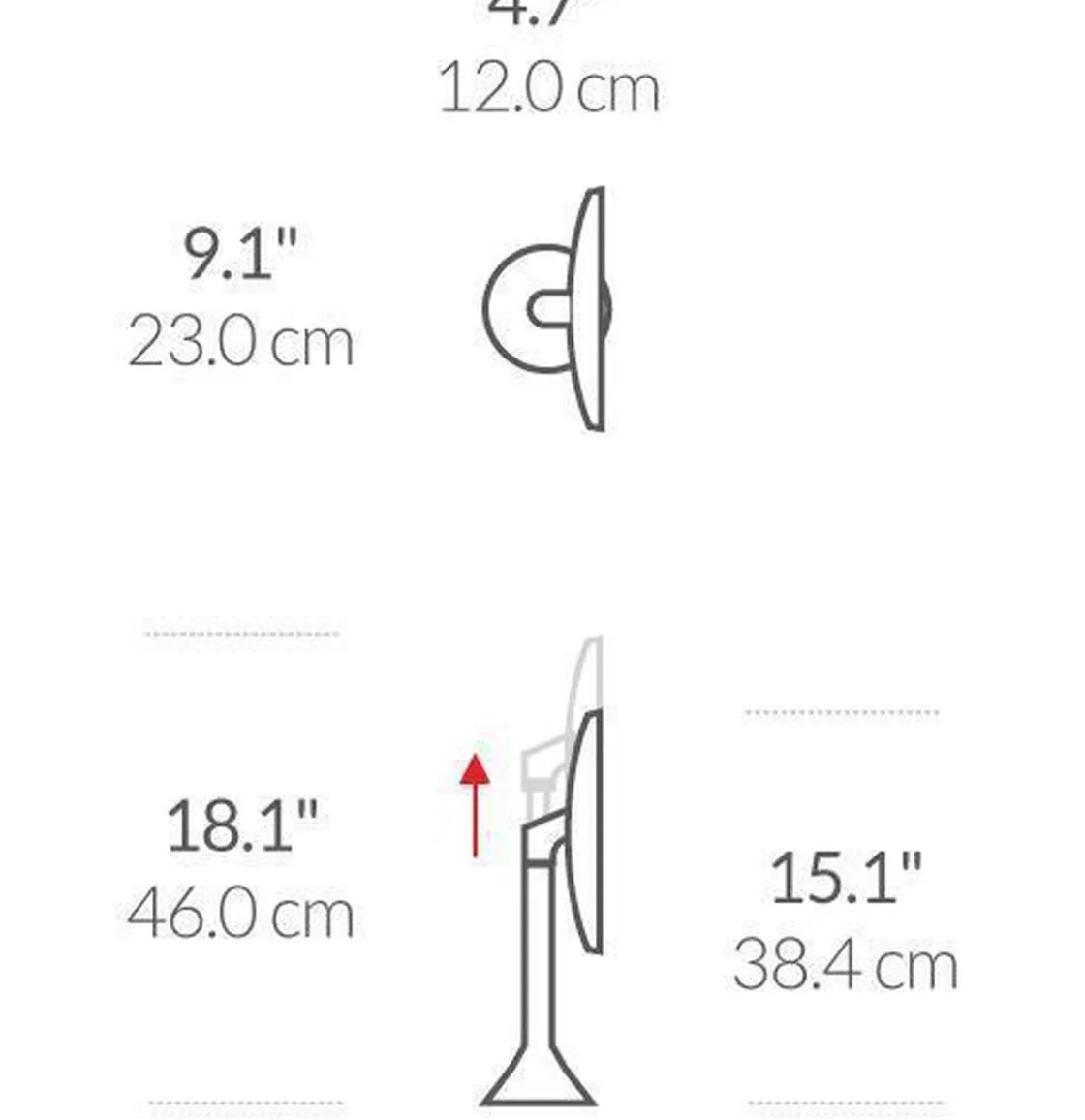 Simplehuman Sminkespeil Med Lys<Sminkespeil med lys, sensor og oppladbart 20cm -