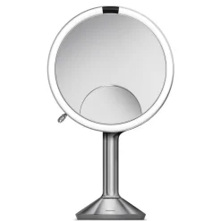 Simplehuman Sminkespeil Med Lys<Sminkespeil trio med lys, sensor og oppladbart - Børstet